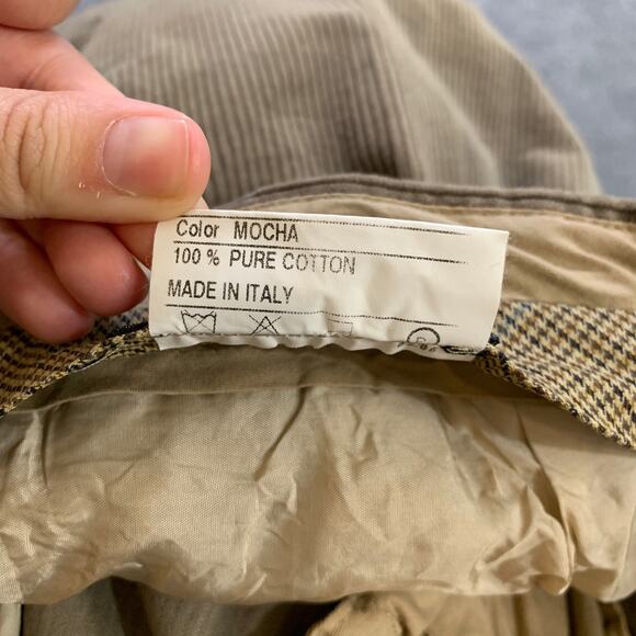 Vintage Santorelli Pants Mens 36 Mocha Como 2 Corduroy Cotton Pleated Trouser - Picture 14 of 16